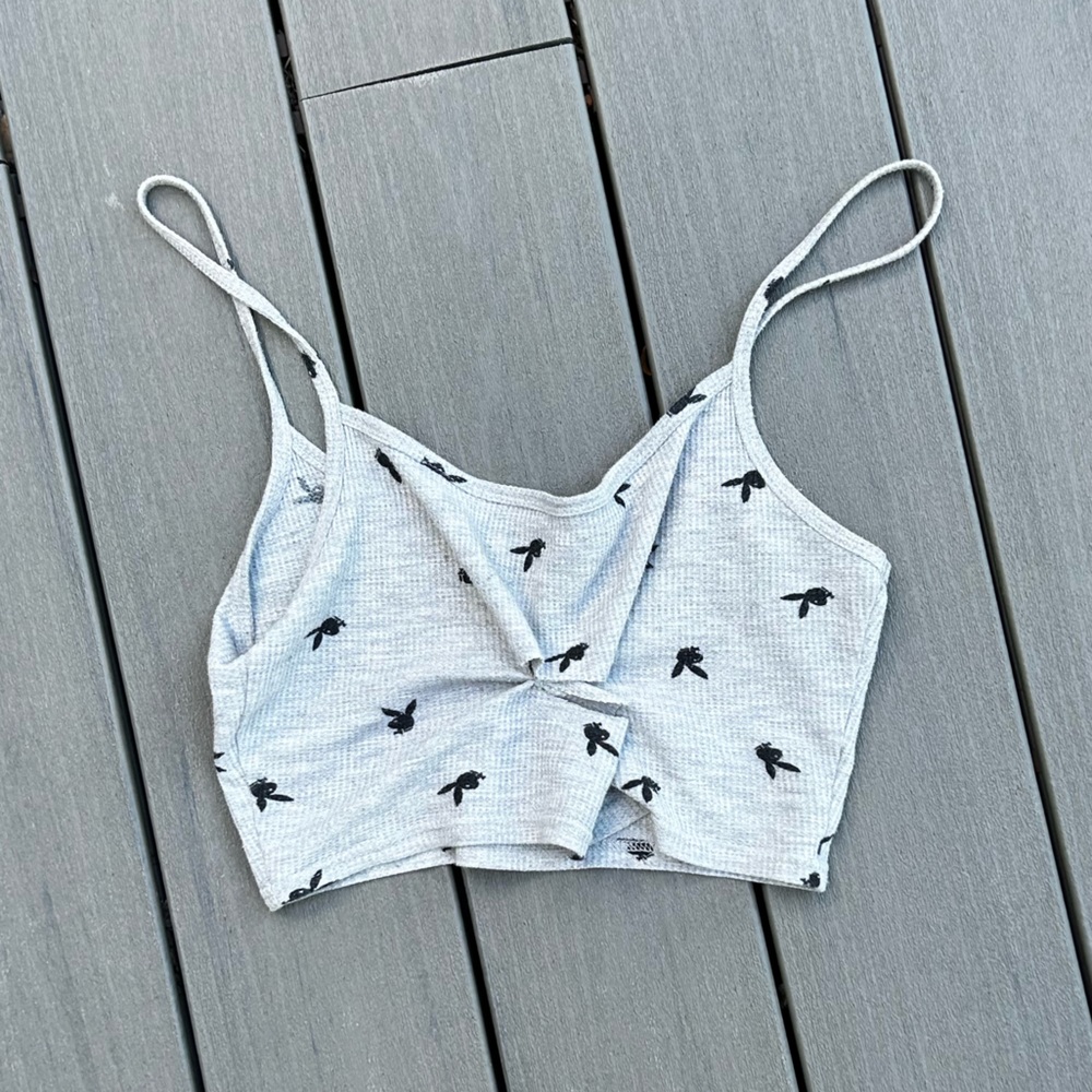 PLAYBOY Gray Crop Top